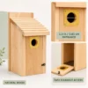 Natural wood bird house with 1.5-inch guarded entrance and cleanout access