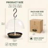 Clear dome hanging platform bird feeder dimensions and packaged measurements