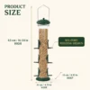 Green six port tube bird feeder product size 42 by 11 by 11 centimeters