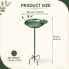 Ground-stake bird bath dimensions showing 13.19-inch diameter and 36.61-inch height