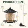 Hopper feeder dimensions and 47.2-inch adjustable hanging cable