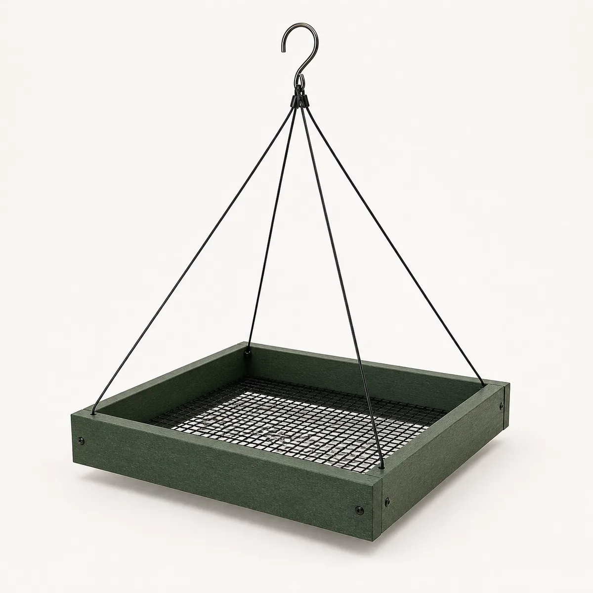 Hanging Platform Bird Feeder with Mesh Seed Tray