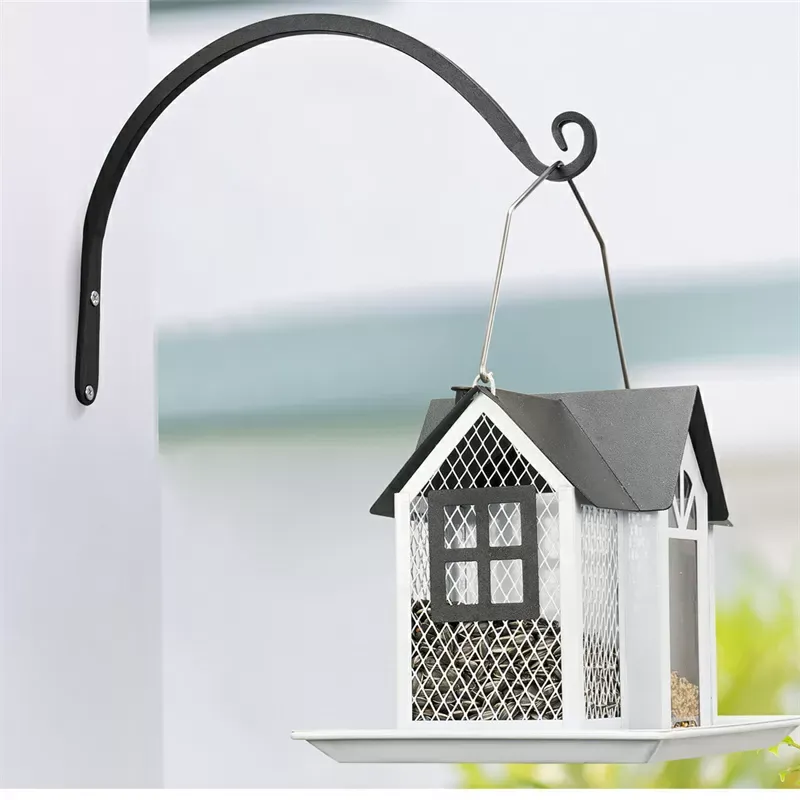 Curved Wall-Mount Hook for Bird Feeders