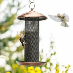 Fine-Mesh Tube Feeder with Round Perching Tray