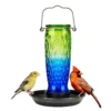Textured Glass Bird Waterer with Basin Base – product image 2