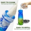 Textured Glass Bird Waterer with Basin Base – product image 5