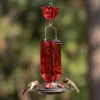 Faceted Cylinder Glass Hummingbird Feeder – product image 1