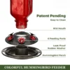 Faceted Cylinder Glass Hummingbird Feeder – product image 4