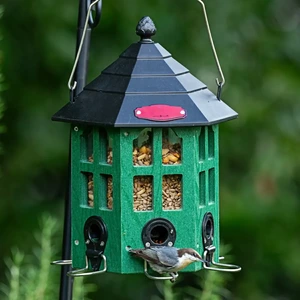 Window-Panel Tower Feeder with Individual Perches