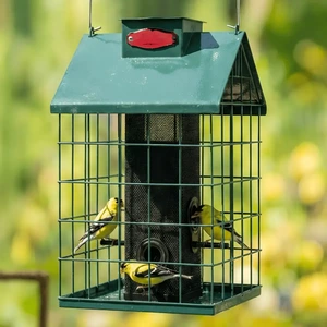 House-Roof Caged Tube Bird Feeder
