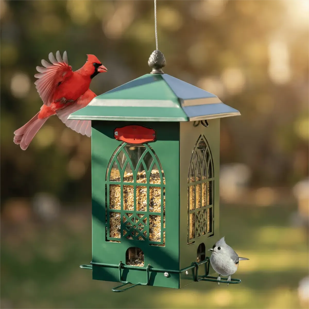 Pointed-Arch Tower Bird Feeder
