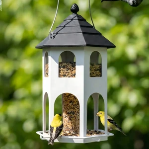 Arched-Window Tower Bird Feeder